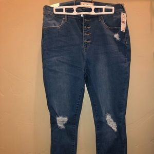 high waisted button up jeans